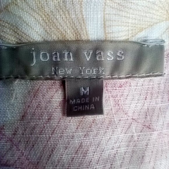 Joan Vass Sleeveless Linen Tunic - Coral and Charcoal - Picture 13 of 16